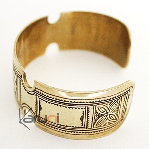 Bijoux Touareg Ethniques Bracelet large en bronze - KARUNI