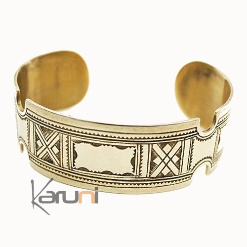 Bijoux Touareg Ethniques Bracelet large en bronze - KARUNI