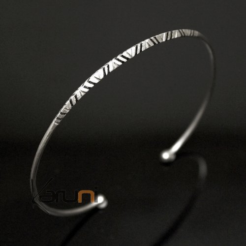 Bijoux Ethniques Touareg Africains Bracelet Fin en Argent 750 de Mauritanie Femme/Enfant 02