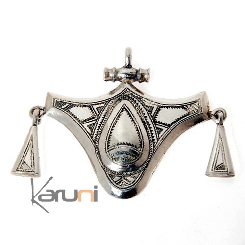 Bijoux Touareg Ethniques Africains Collier Pendentif en Argent 22 Pendants Gravs