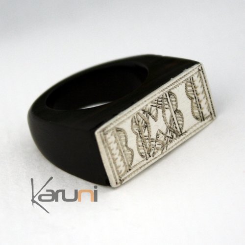 Bijoux Touareg Ethniques Bague Ebne et Argent - KARUNI