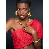 Bijoux Ethniques Africains Boucles d'Oreilles Croles Peul Fulani Mali 14 Bronze Dor 8 cm Feuille b