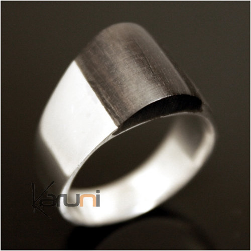 Bijoux Touareg Ethniques Bague en argent et bne 04 homme/femme Bandeau Lisse