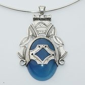Collier pendentif argent agate