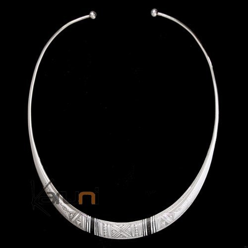 Bijoux Ethniques Touareg Collier en Argent  tour de cou Torque Grave Ebne 01