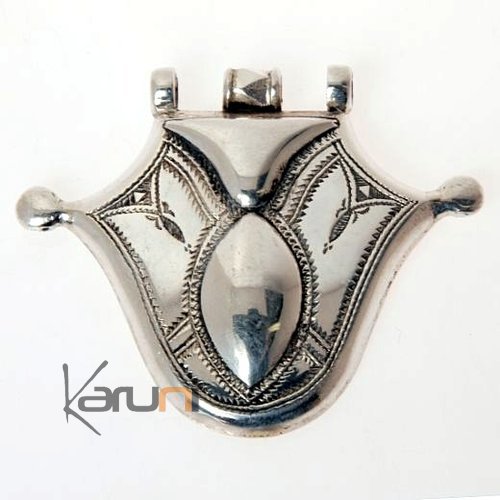 Collier touareg argent pendentif grav 2
