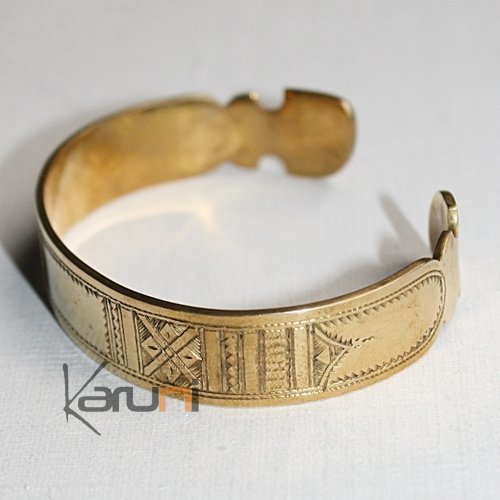 Bijoux Touareg Ethniques Bracelet gravé en bronze 02 - KARUNI