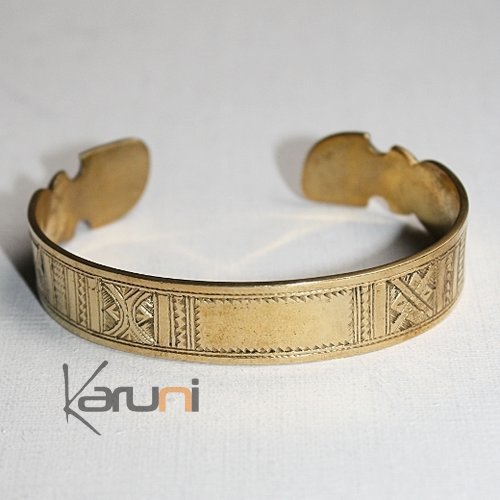 Bijoux Touareg Ethniques Bracelet gravé en bronze 02 - KARUNI
