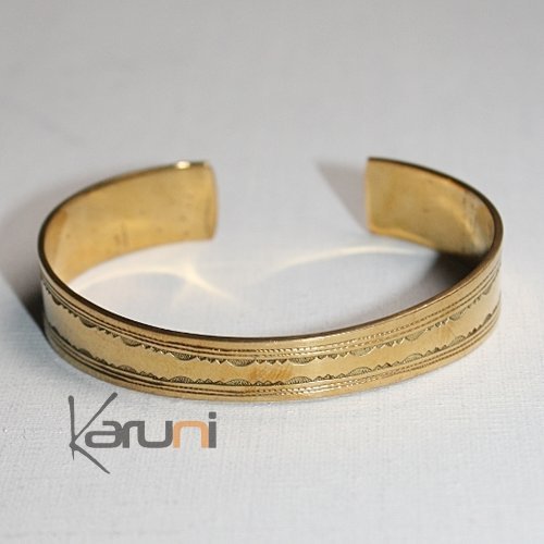 Bijoux Touareg Ethniques Bracelet gravé en bronze 03 - KARUNI