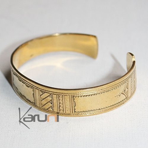 Bijoux Touareg Ethniques Bracelet gravé en bronze 04 - KARUNI