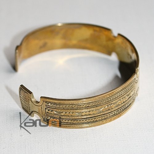 Bijoux Touareg Ethniques Bracelet gravé en bronze 05 - KARUNI