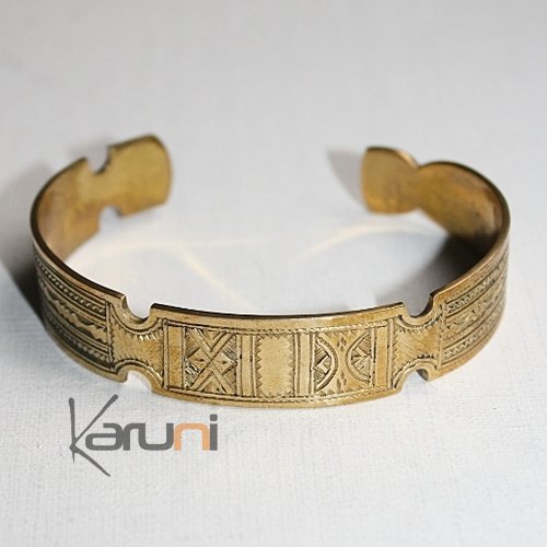 Bijoux Touareg Ethniques Bracelet grav en bronze 05 - KARUNI