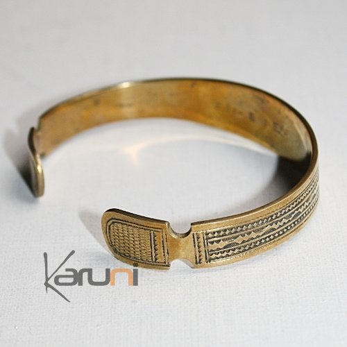 Bijoux Touareg Ethniques Bracelet gravé en bronze 06 - KARUNI