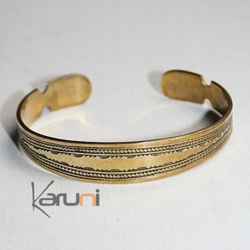 Bijoux Touareg Ethniques Bracelet gravé en bronze 06 - KARUNI