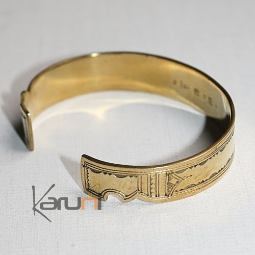 Bijoux Touareg Ethniques Bracelet gravé en bronze 07 - KARUNI