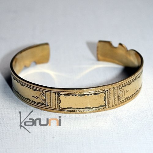 Bijoux Touareg Ethniques Bracelet gravé en bronze 07 - KARUNI