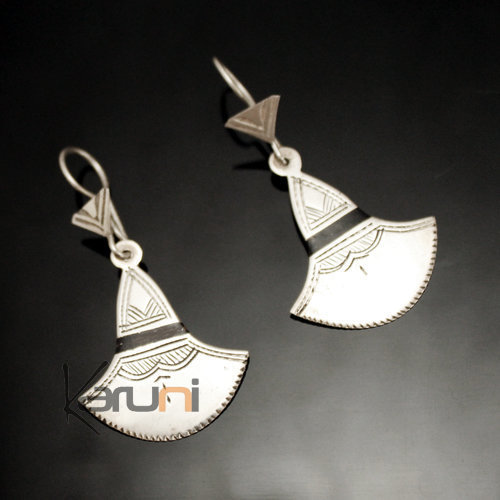 Boucles d'oreilles en Argent 46 shat-shat lotus ébène