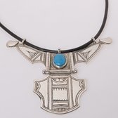 Collier touareg en argent et turquoise Grand Houmeini 3 a