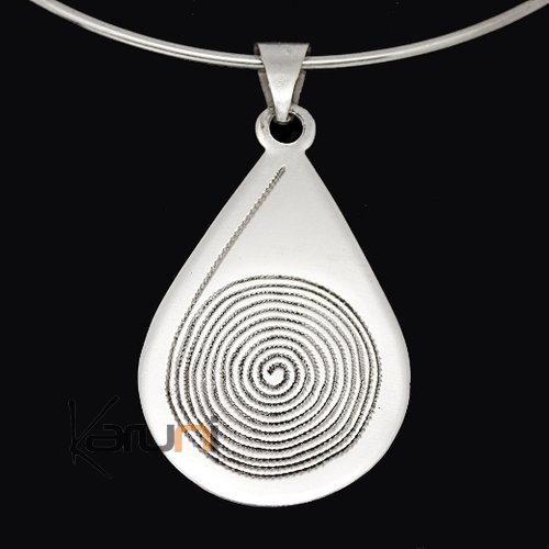 Pendentif en Argent 03 Goutte Spirale