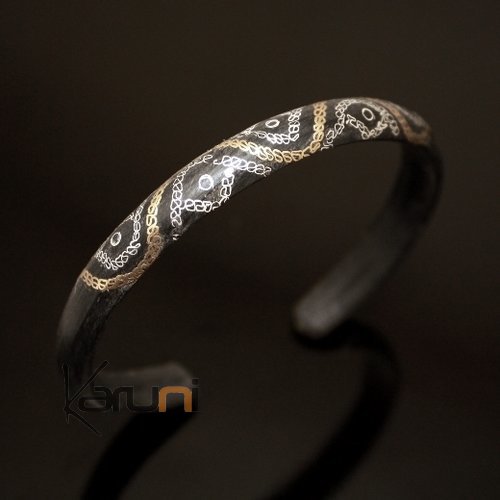 Bracelet Homme/Femme en corne et Filigranes Argent Mix Bronze de Mauritanie 03