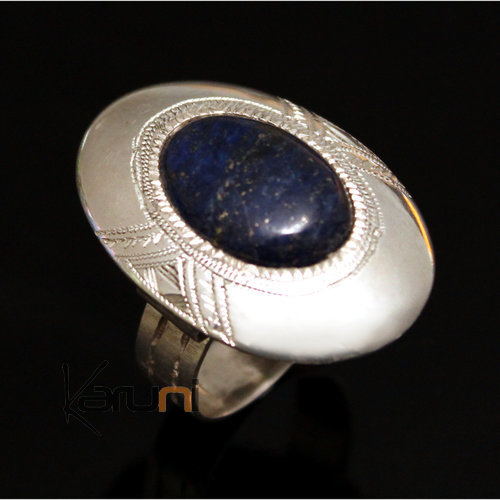 Bague en Argent Lapis Lazuli 01 Homme/Femme Ovale