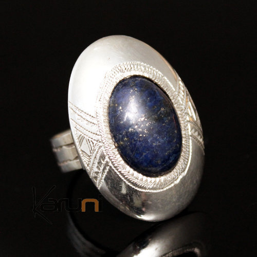 Bague en Argent Lapis Lazuli 01 Homme/Femme Ovale