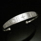 Bijoux Touareg Ethniques Bracelet en argent large Grav Homme/Femme 06