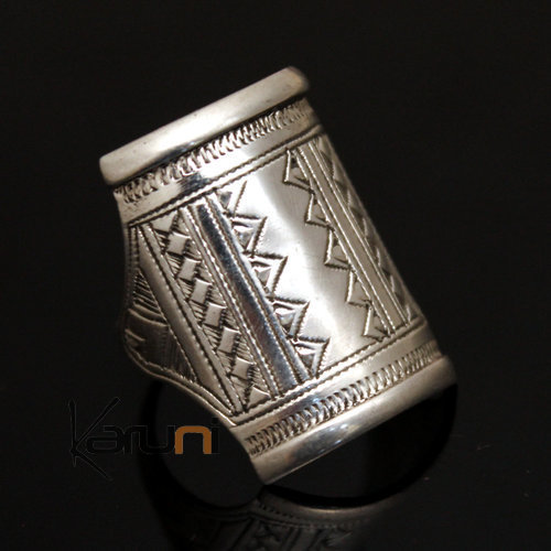 Bijoux Touareg Ethniques Bague Chevalire en Argent Grave homme/femme 12