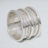 Bijoux Touareg Ethniques Argent Bague Anneau Alliance large grav homme/femme 3 lignes 01 b
