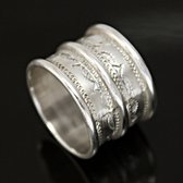 Bijoux Touareg Ethniques Argent Bague Anneau Alliance large grav homme/femme 3 lignes 05