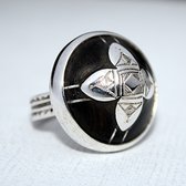 Bijoux Touareg Ethniques Bague en Argent 925 et bne 015 Dme Ebne Fleur Grave