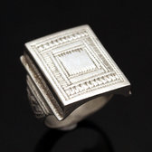 Bijoux Touareg Ethniques Bague Chevalire en Argent Homme/Femme Volume 10 Carre b