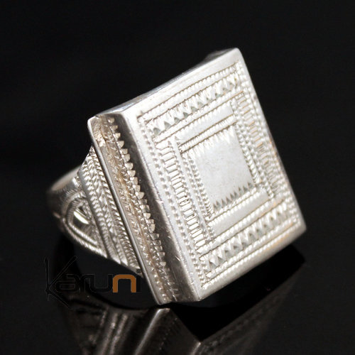 Bague Chevalière en Argent Homme/Femme Volume 10 Carrée