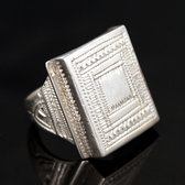 Bijoux Touareg Ethniques Bague Chevalire en Argent Homme/Femme Volume 10 Carre