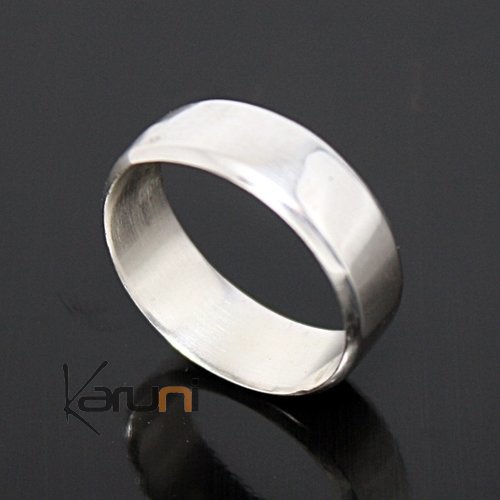 Bague Anneau Alliance argent homme/femme Lisse 01 Bande Inspiration Karuni