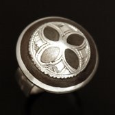 Bijoux Touareg Ethniques Bague en Argent 925 et bne 017 Dme Fleur d'Ebne b