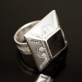 Bijoux Touareg Ethniques Bague en Argent 925 et bne 023 Homme/Femme Pyramide Carr Lunes Graves b