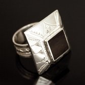 Bijoux Touareg Ethniques Bague en Argent 925 et bne 024 Homme/Femme Pyramide Carr Triangles Gravs b