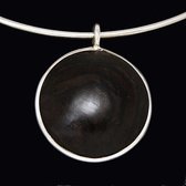 Pendentif argent 960 bois d'bne