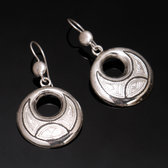 Bijoux Touareg Ethniques Boucles d'oreilles en Argent 83 Rondes Graves Creuses