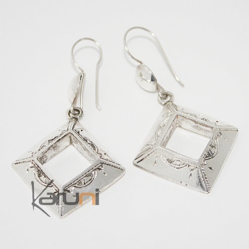 Boucles d'oreilles touareg en argent losange 2