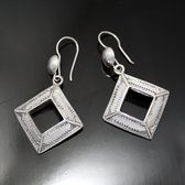 Bijoux Touareg Ethniques Boucles d'oreilles en Argent 24 Losanges Creux