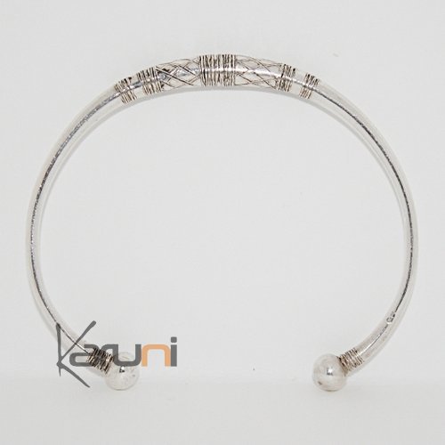 Bijoux Touareg Ethniques Bracelet en argent Rond Homme/Femme 01 Grav c