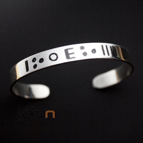 Bijoux Ethniques Touareg Bracelet en argent homme/femme Plat 01 Design Tifinagh