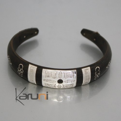 Bracelet ethnique enfant argent et corne de Mauritanie 4 b