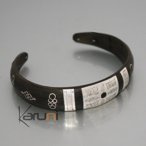 Bracelet ethnique enfant argent et corne de Mauritanie 4