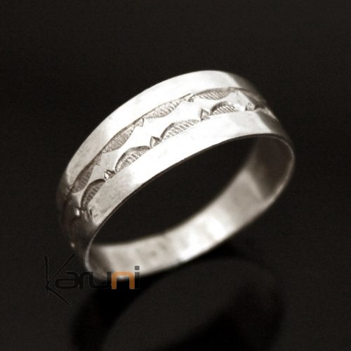 Argent Bague Anneau Alliance plat gravé homme/femme 06