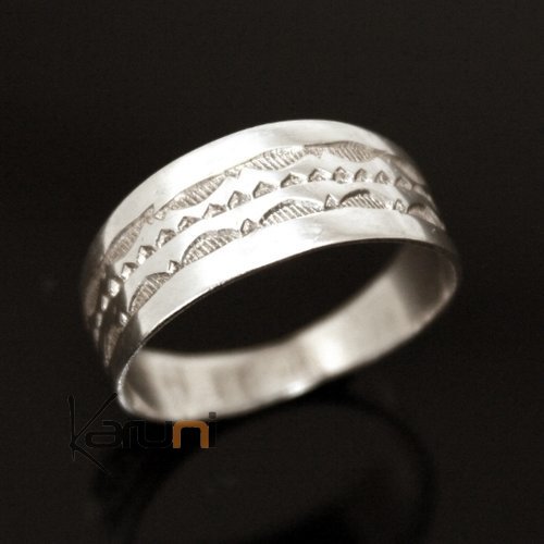 Argent Bague Anneau Alliance plat gravé homme/femme 07