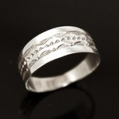 Bijoux Touareg Ethniques Argent Bague Anneau Alliance plat grav homme/femme 07