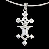 Bijoux Touareg Ethniques Africains Collier Pendentif en Argent Croix du sud du Niger Madoua 01
